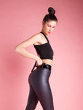 Black Leather Latex Leggings