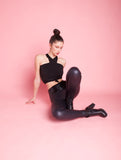 Black Leather Latex Leggings