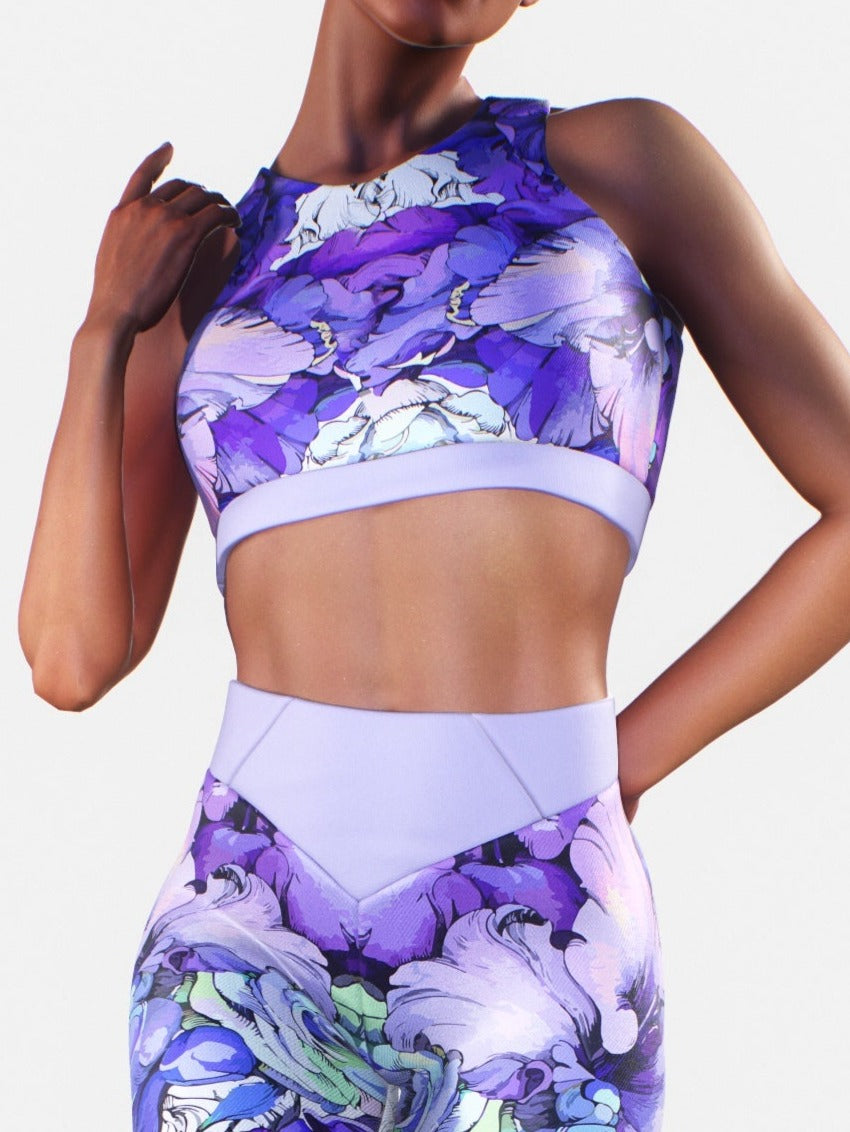 Purple Peony Sketch Bra