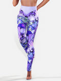 Purple Peony Sketch Tights