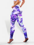 Purple Peony Sketch Tights