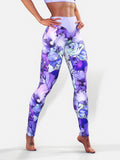 Purple Peony Sketch Tights