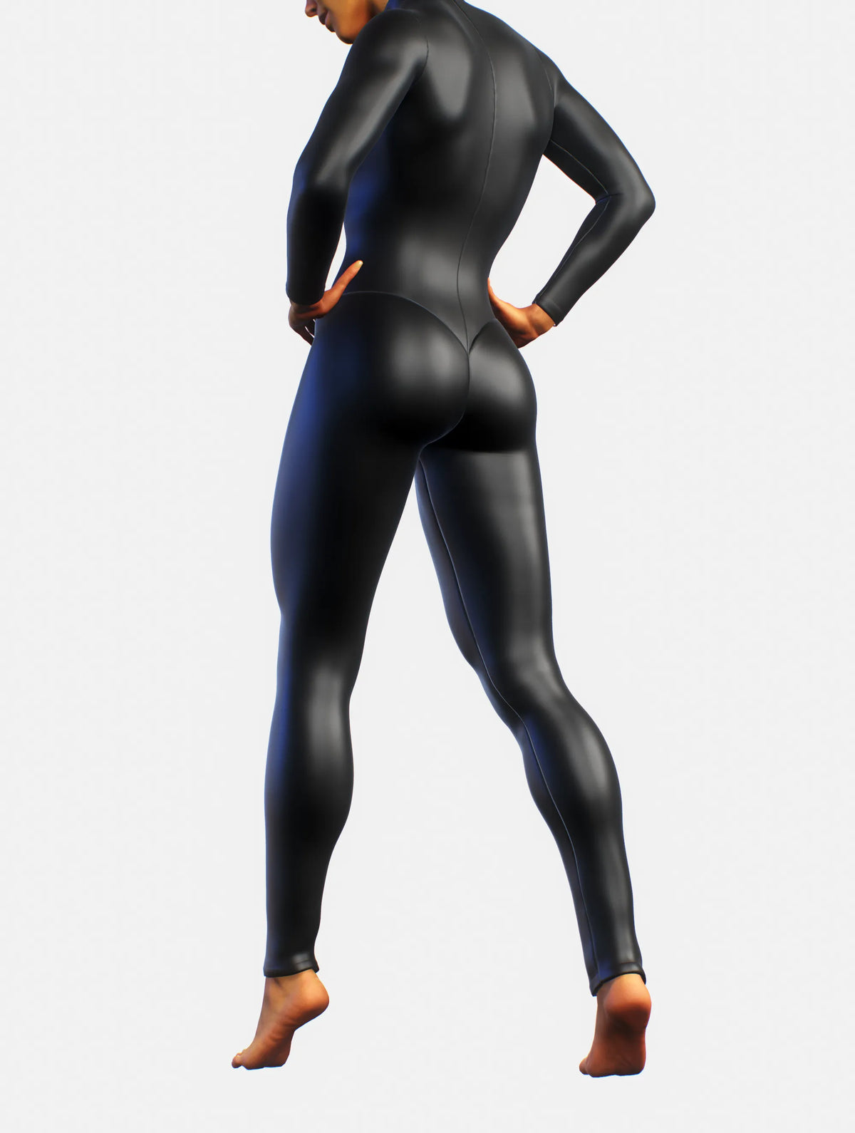 Icon Faux Leather Bodysuit — Full-Length Sculpting Catsuit | BootySculpted