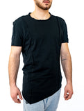 Crooked Asymmetrical Black T-Shirt