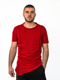 Crooked | Asymmetrical Red T-Shirt