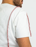 Crooked Asymmetrical White-Red T-Shirt