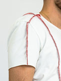 Crooked Asymmetrical White-Red T-Shirt