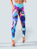 Abstract Art Blue Yoga Pants-High waisted leggings-bootysculpted