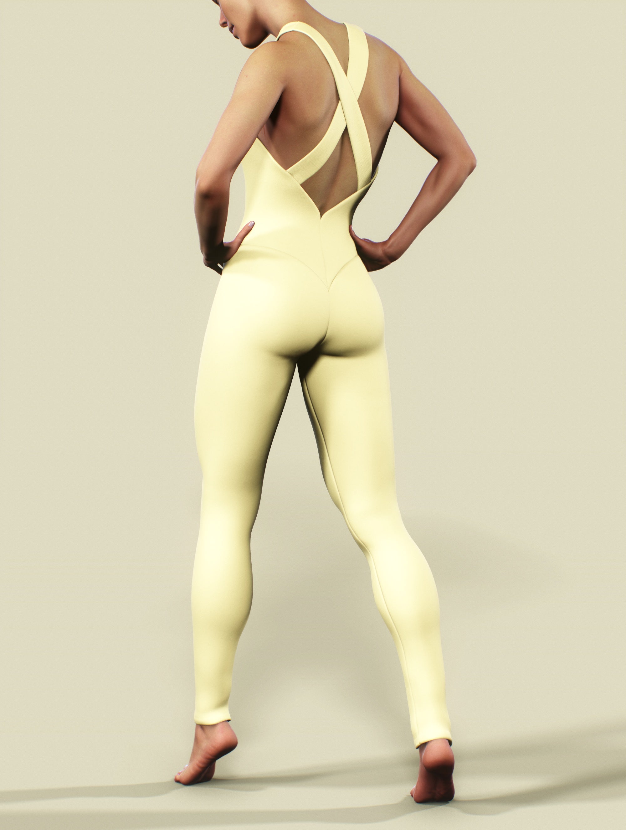 Banana Yellow Unitard, Women Activewear