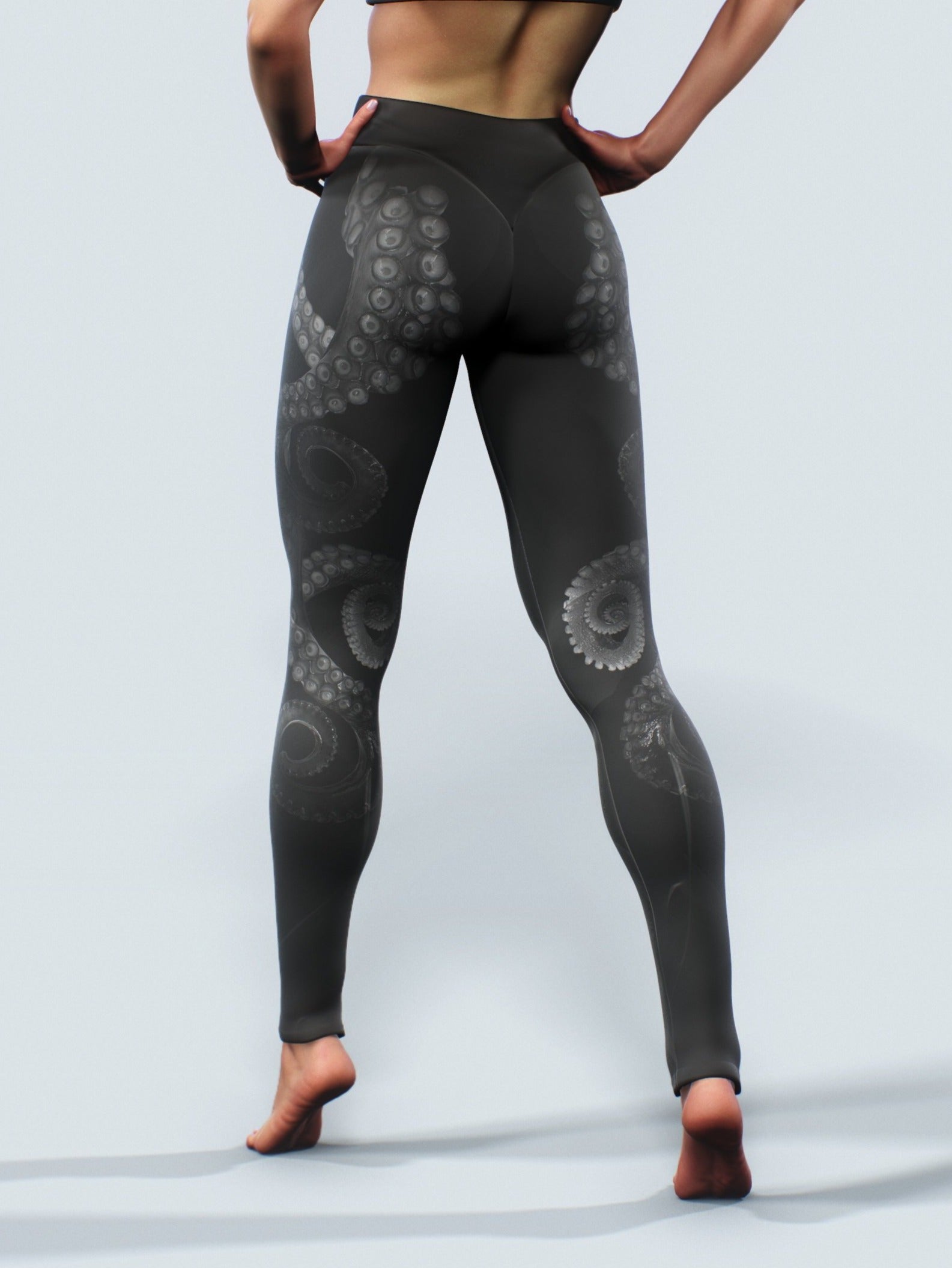 Black Octopus Tights-High waisted leggings-bootysculpted