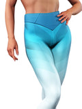 Blue Geometry Yoga Pants-High waisted leggings-bootysculpted