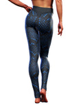 Blue Python Leggings-High waisted leggings-bootysculpted