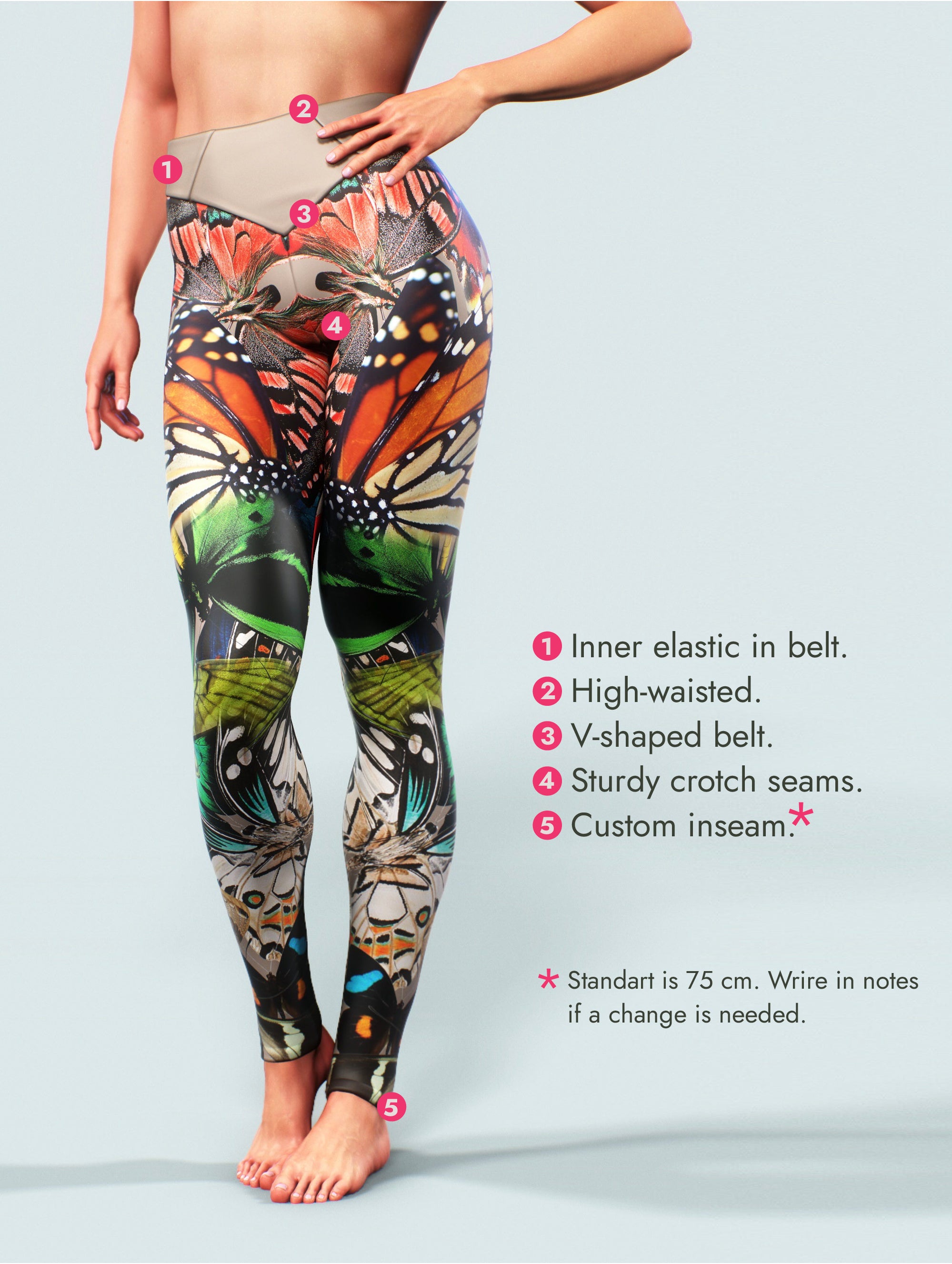 Women Butterfly Print Yoga Pants High Waist Fitness Leggings
