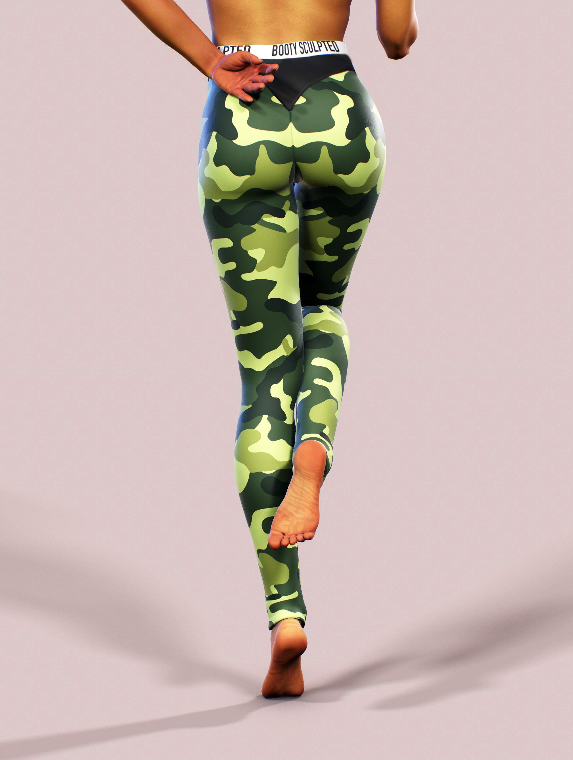Women Sports Pants Yoga Leggings Camouflage Print High Waist