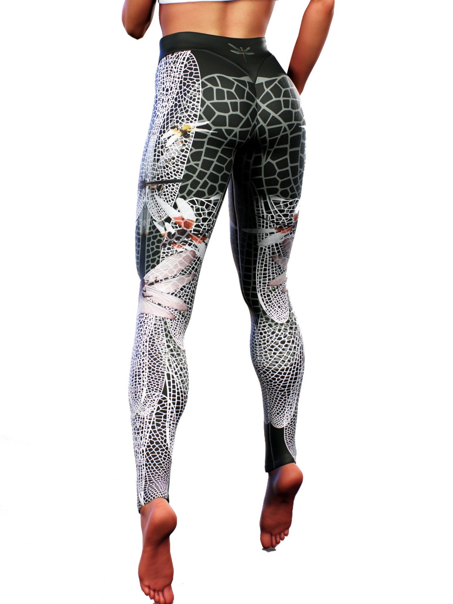 Dragonfly Forest Leggings-High waisted leggings-bootysculpted