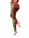 Festive Burgundy Leggings-High waisted leggings-bootysculpted