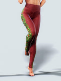 Festive Burgundy Leggings-High waisted leggings-bootysculpted