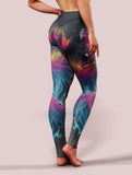 Floral Fire Leggings-High waisted leggings-bootysculpted