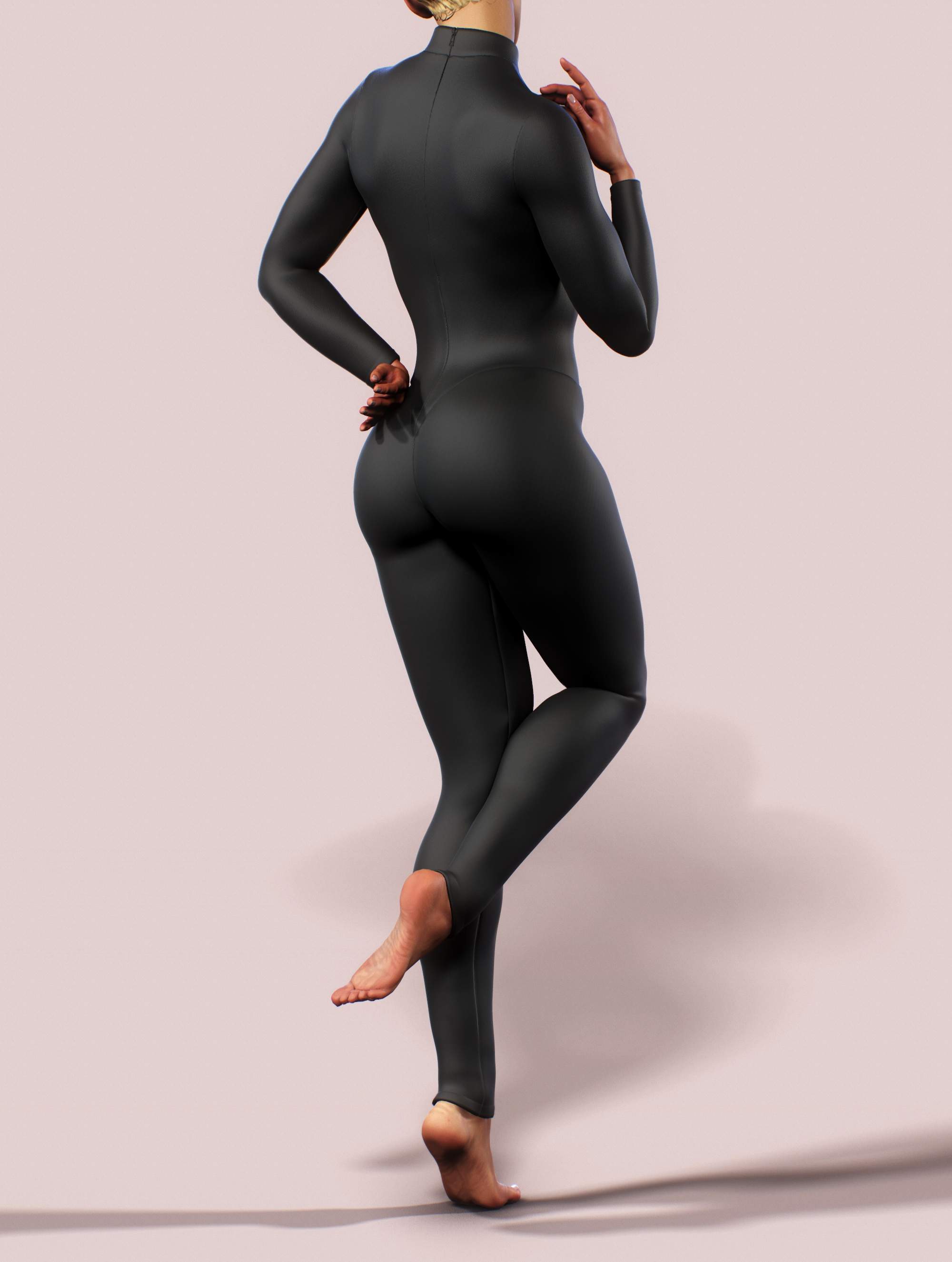 Shaping Unitard Grey Black Sports Bodysuit Women Fitness