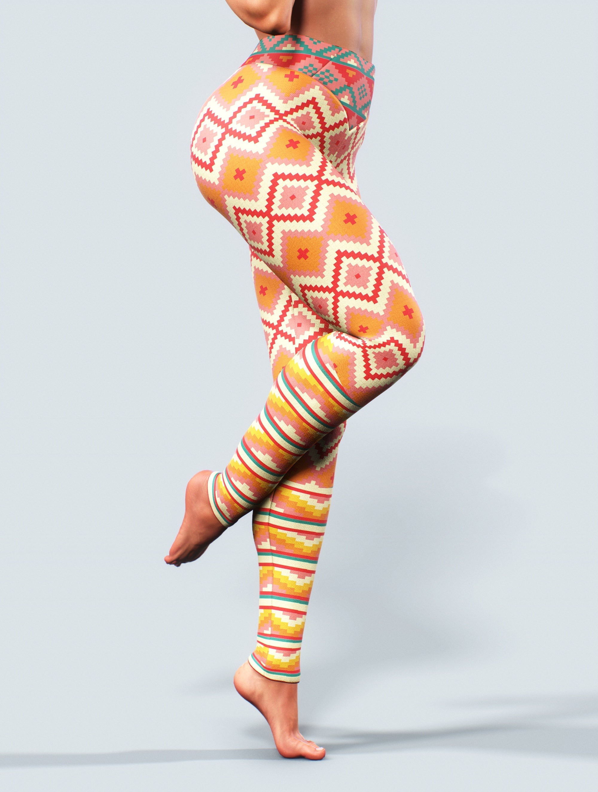 Furaha African Leggings | High Waisted Yoga Pants | Patterned Leggings –  bootysculpted