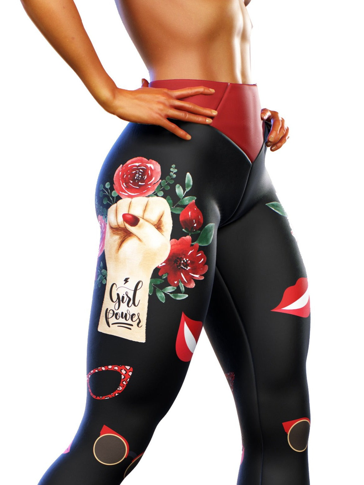 High Waisted Women's Red Yoga Capris Leggings With Inner -  Canada
