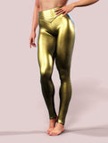 Golden High Waisted Leggings-High waisted leggings-bootysculpted
