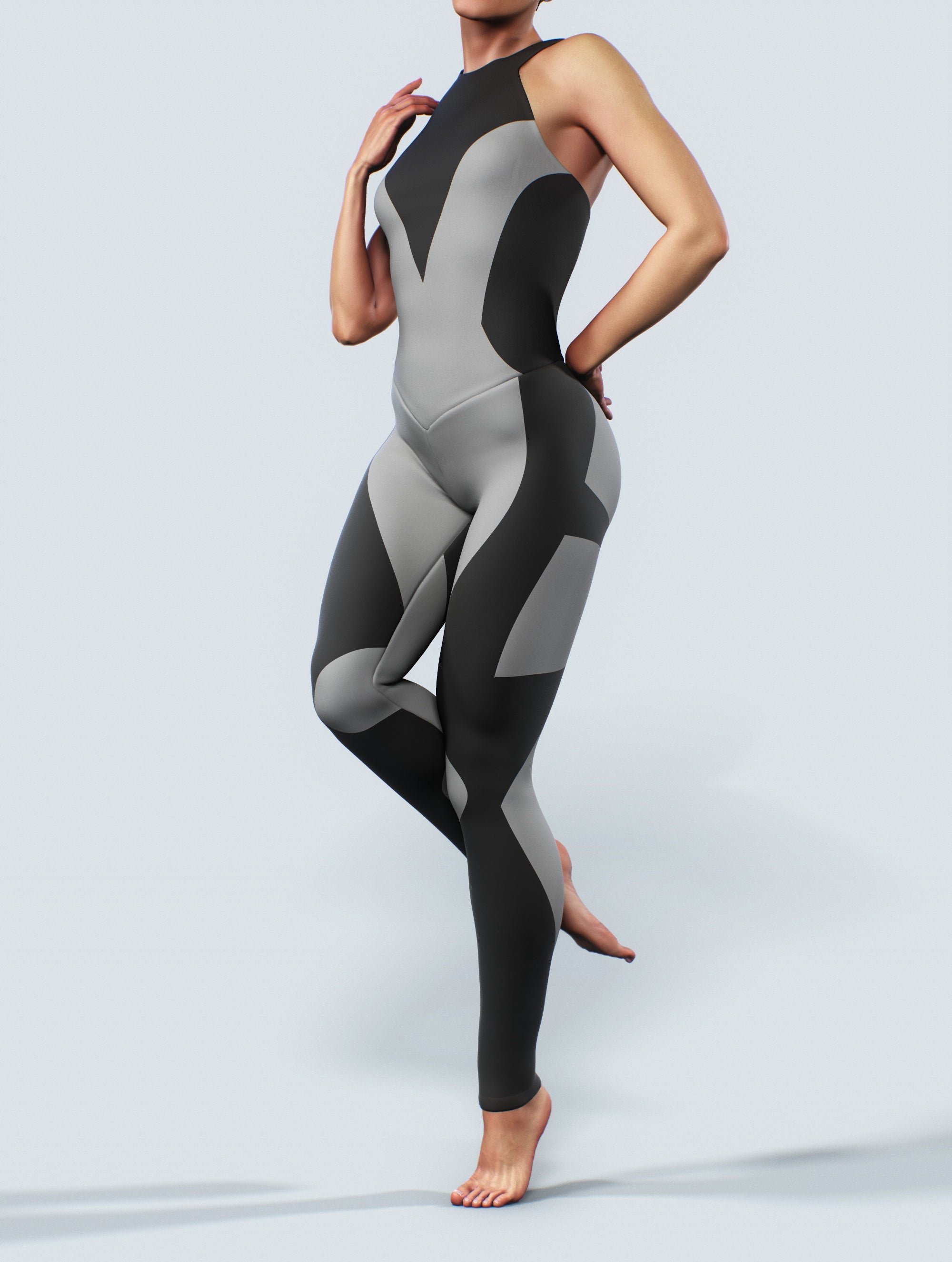 Gray Shaping Bodysuit-unitard-bootysculpted