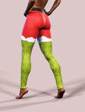 Grinch Costume Leggings Christmas Women's Thermal Leggings Sports Trousers  Winter High Waist Women Gym Leggings Booty Scrunch Black Yoga Leggings  Girls Christmas Trousers, 01-Green : : Fashion
