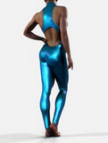 Metallic Blue Mermaid Suit-unitard-bootysculpted