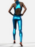 Metallic Blue Mermaid Suit-unitard-bootysculpted