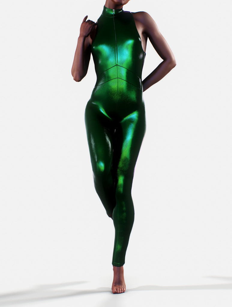 Metallic Green Unitard | Women's Booty Sparkling Catsuit | All Bodysuit ...