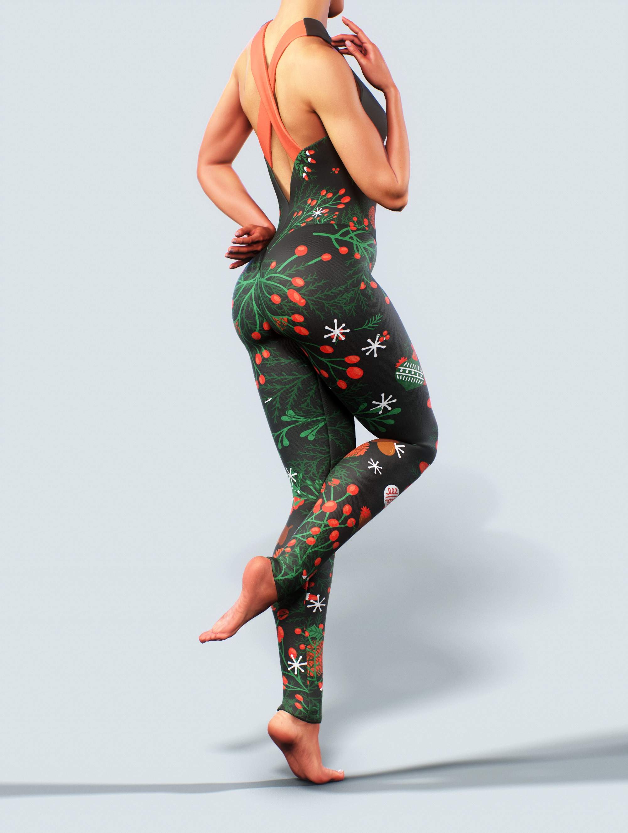 Mistletoe Gym Unitard-High waisted leggings-bootysculpted