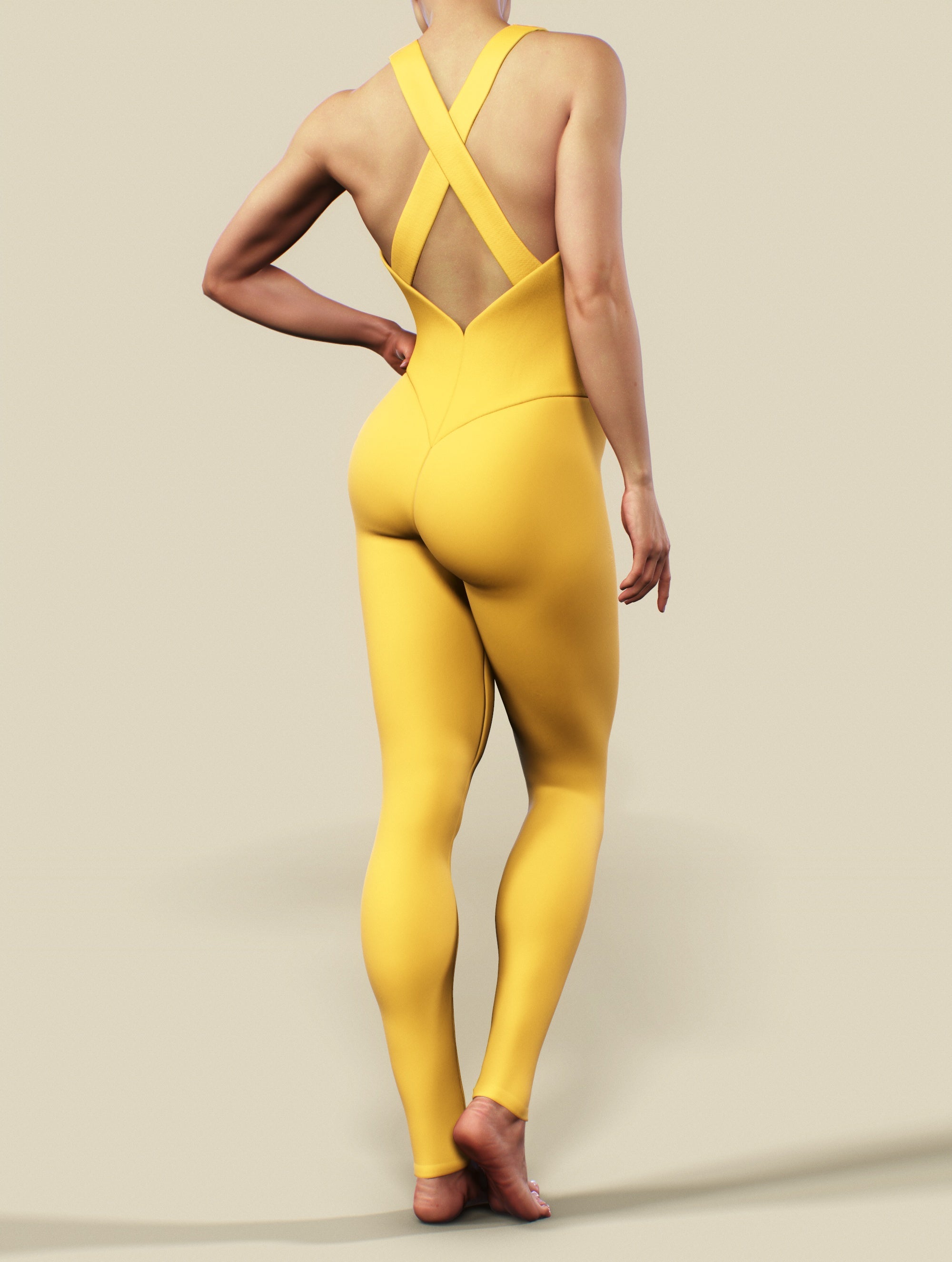Mustard Yellow Unitard, Women Activewear