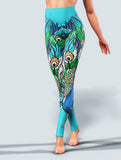Peacock Beauty Leggings-High waisted leggings-bootysculpted