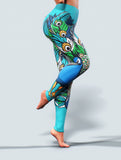 Peacock Beauty Leggings-High waisted leggings-bootysculpted