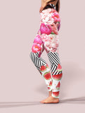 Peony Garden Leggings-High waisted leggings-bootysculpted