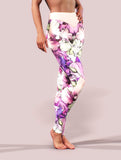 Peony Sketch Yoga Pants-High waisted leggings-bootysculpted