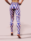 Pink Blue Lines Leggings-High waisted leggings-bootysculpted