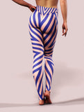 Pink Blue Lines Leggings-High waisted leggings-bootysculpted