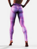 Pink Line Art Leggings For Curves-High waisted leggings-bootysculpted