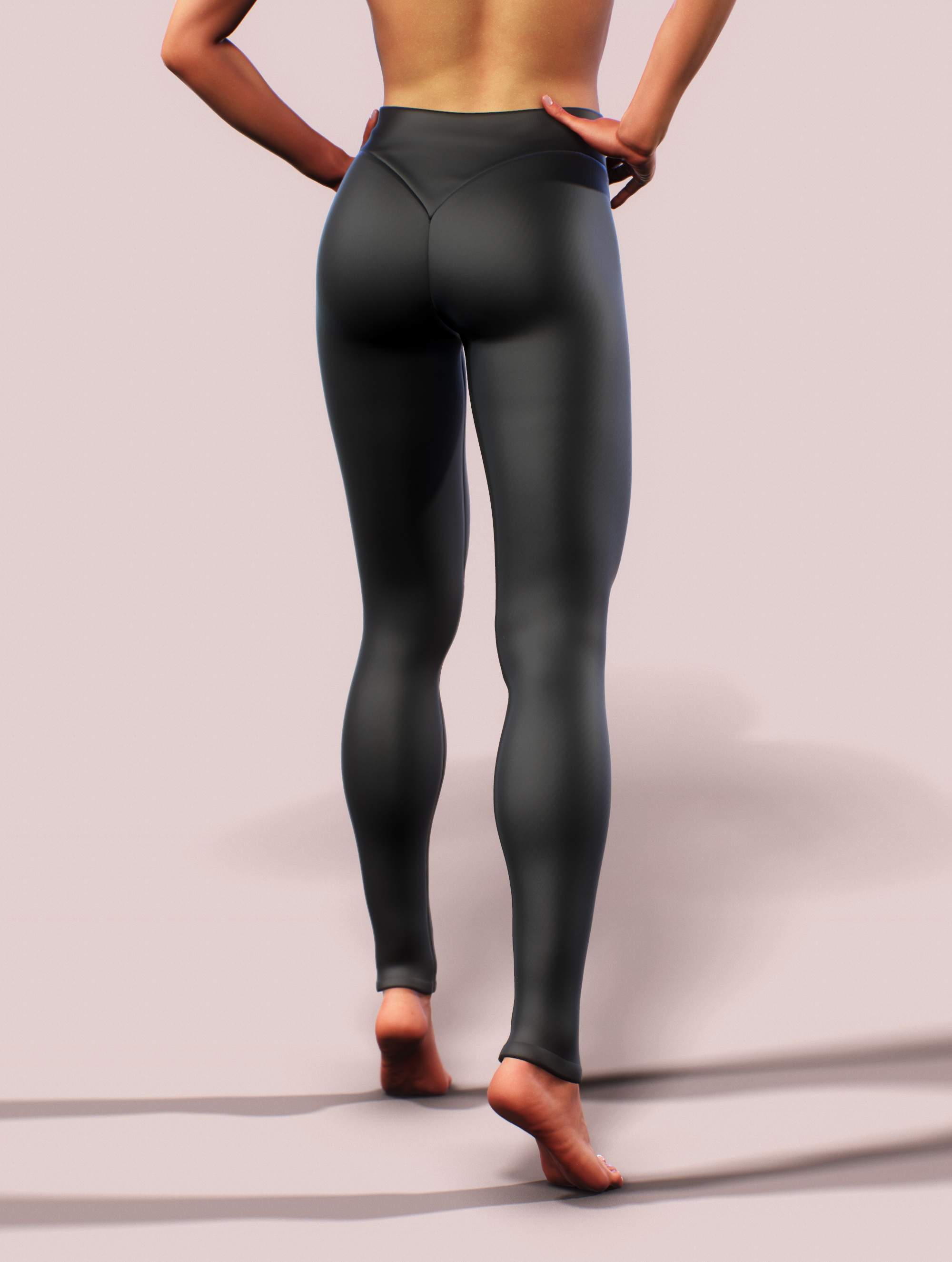 Plain Black Push-Up Leggings-High waisted leggings-bootysculpted