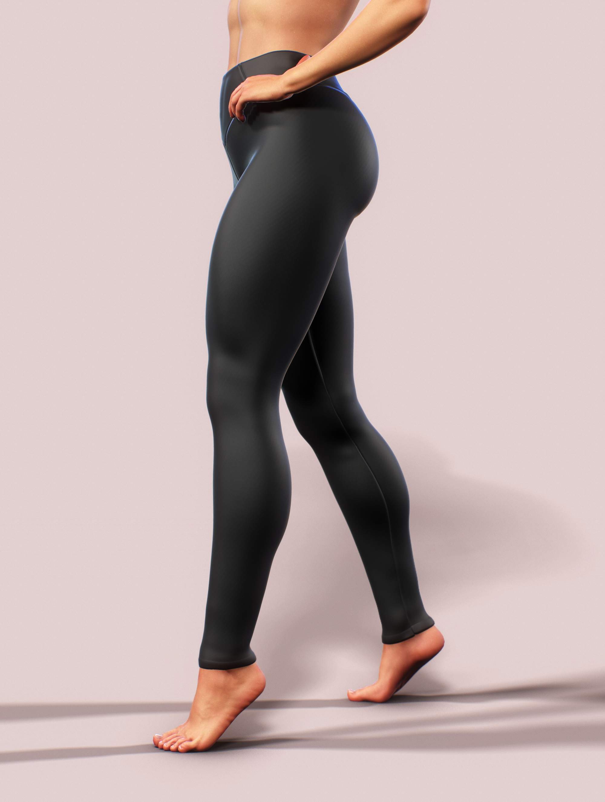 Plain Black Push-Up Leggings-High waisted leggings-bootysculpted