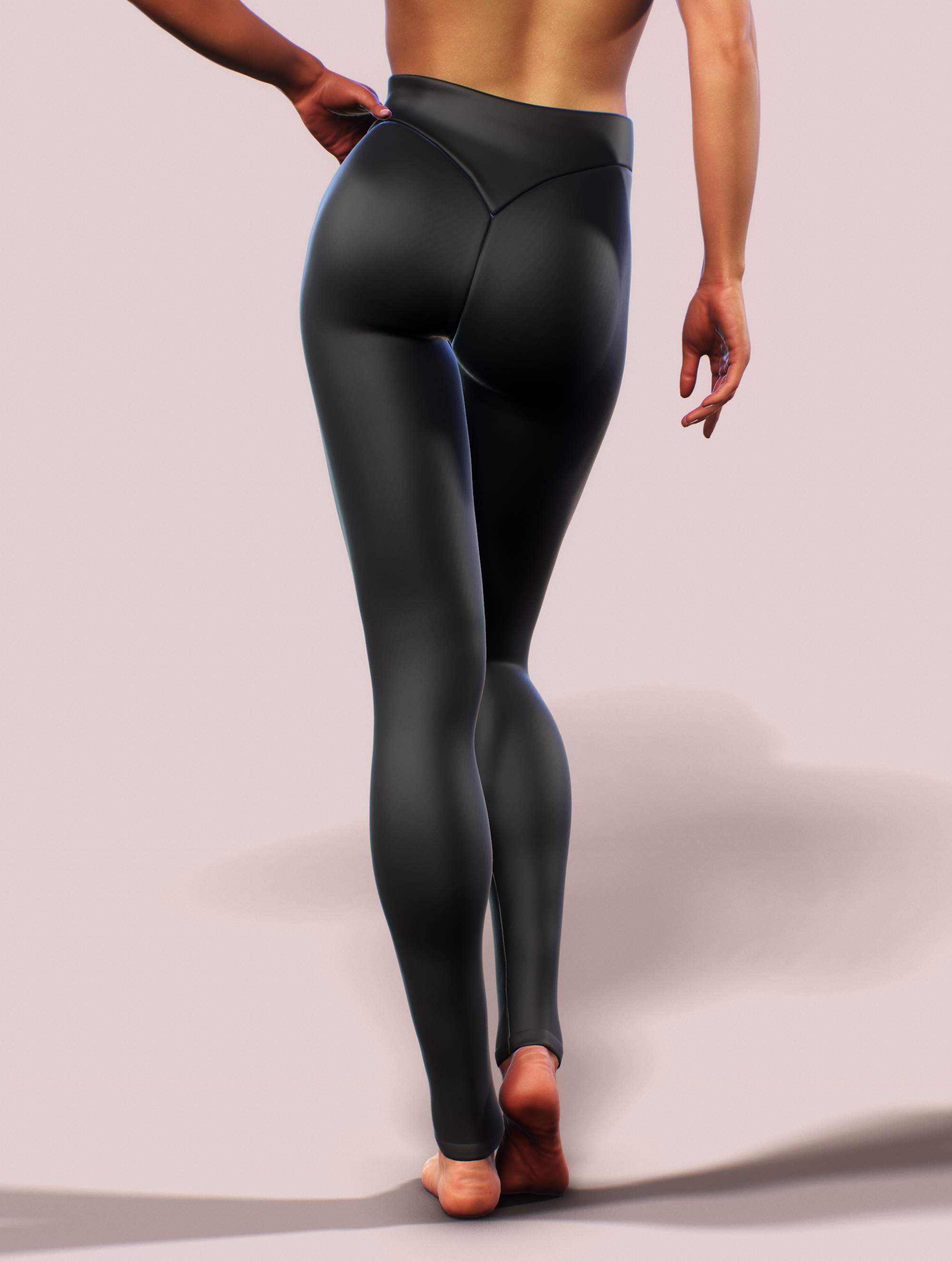 Plain Black Push-Up Leggings-High waisted leggings-bootysculpted