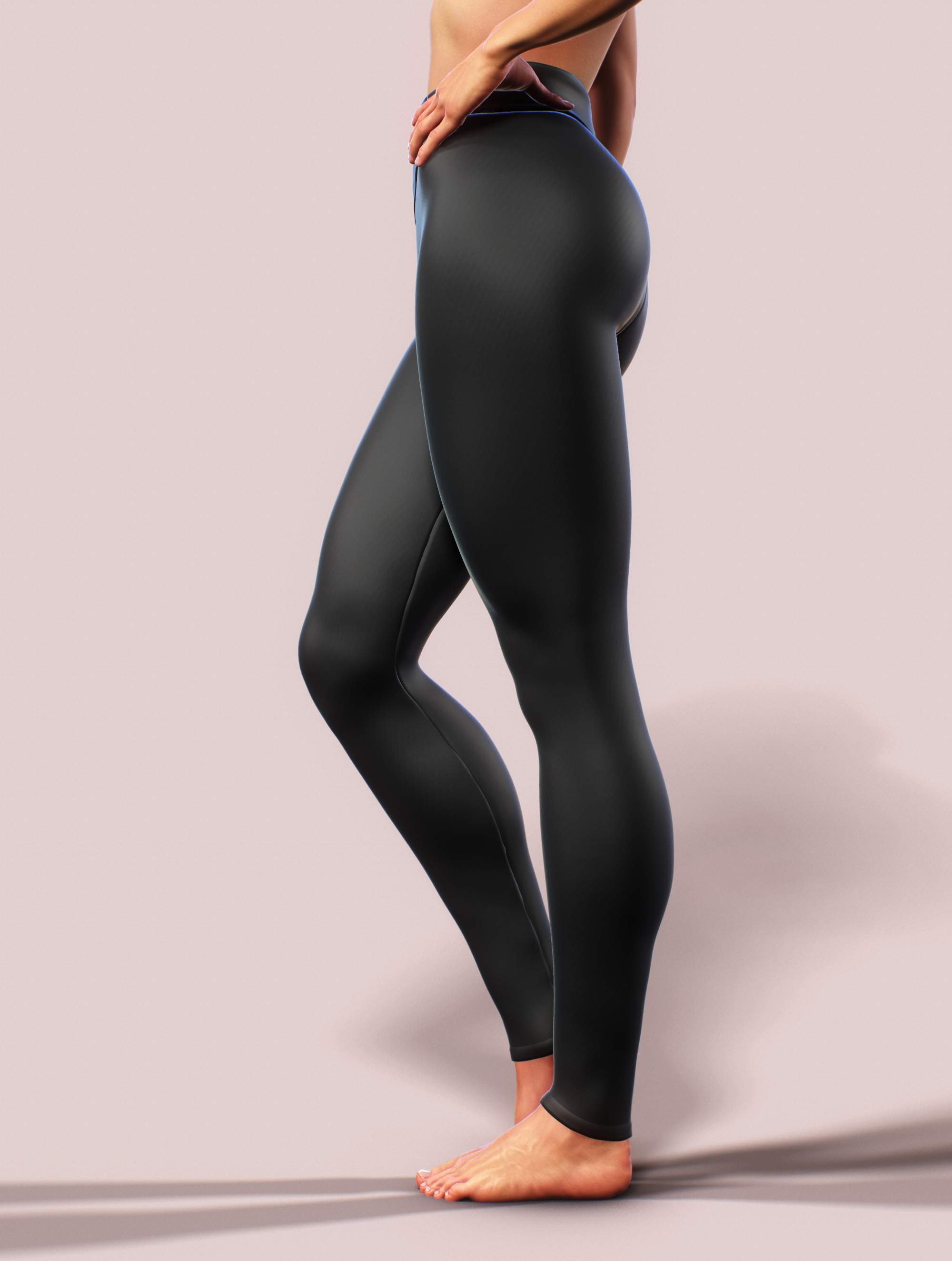 Plain Black Push-Up Leggings-High waisted leggings-bootysculpted