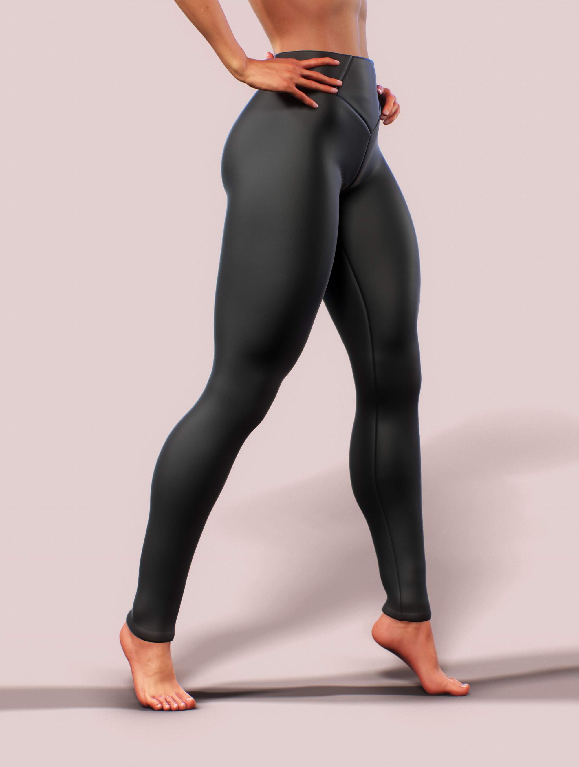 Plain Black Push-Up Leggings-High waisted leggings-bootysculpted