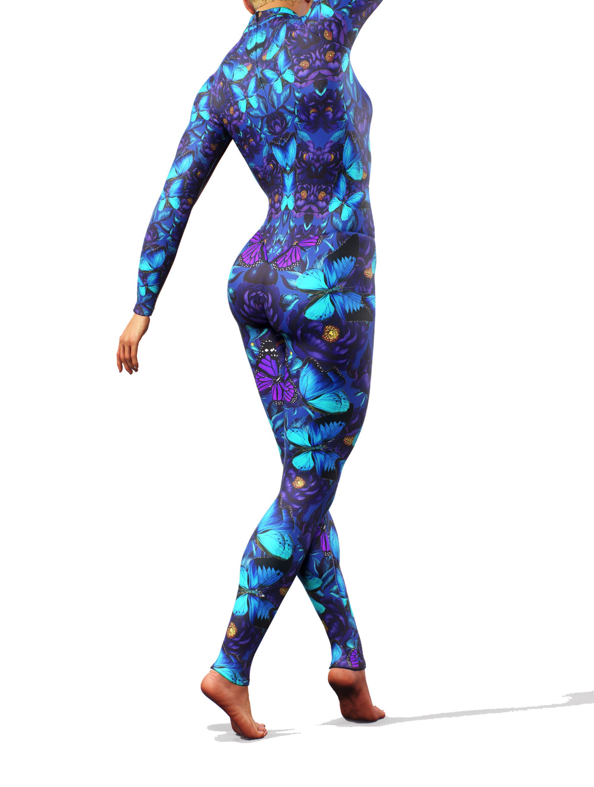 Purple Butterfly LS Catsuit-unitard-bootysculpted