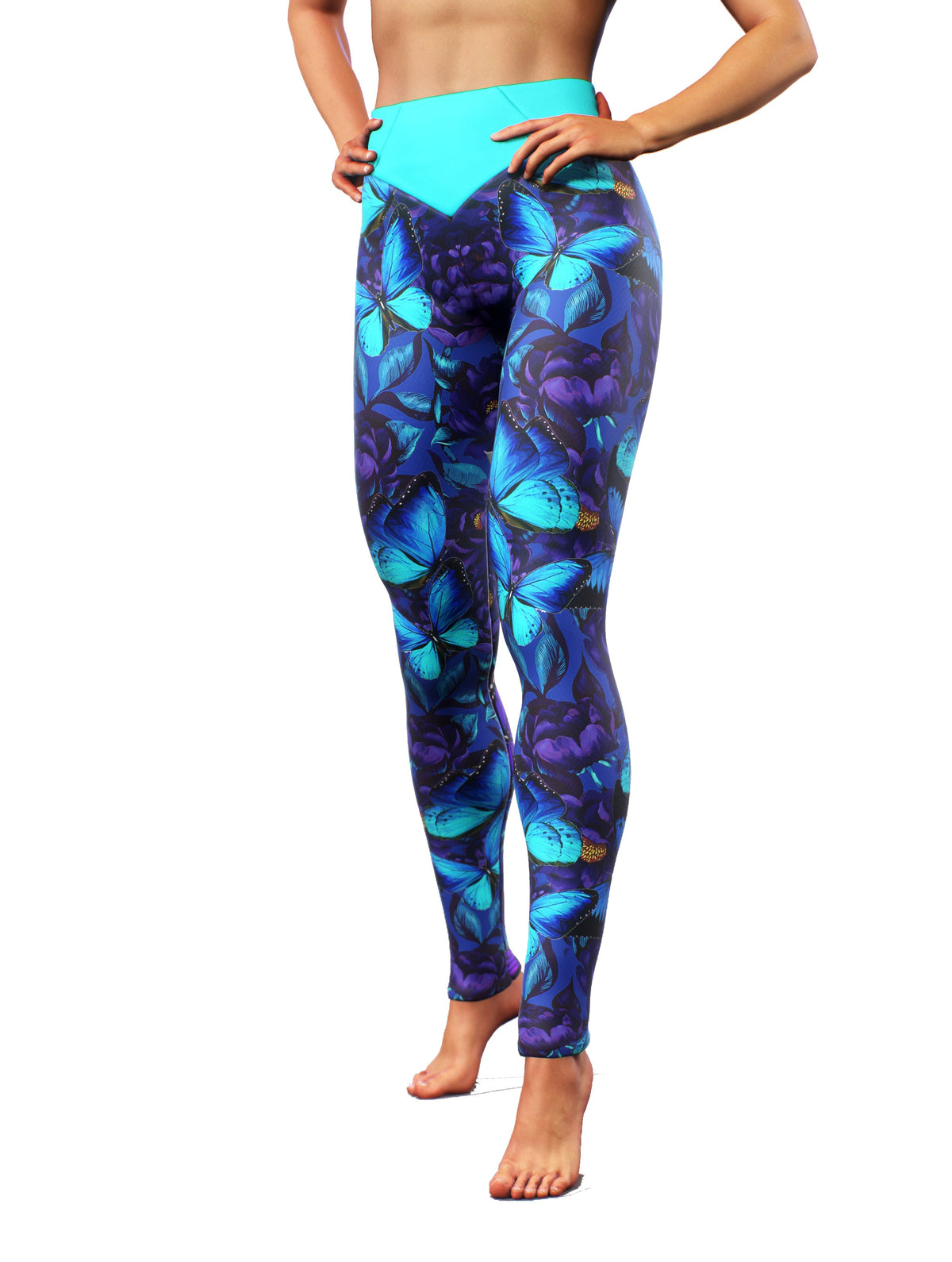 Purple Butterfly Leggings-High waisted leggings-bootysculpted