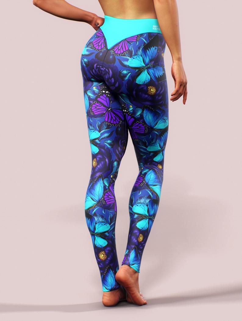 Purple Butterfly Leggings-High waisted leggings-bootysculpted