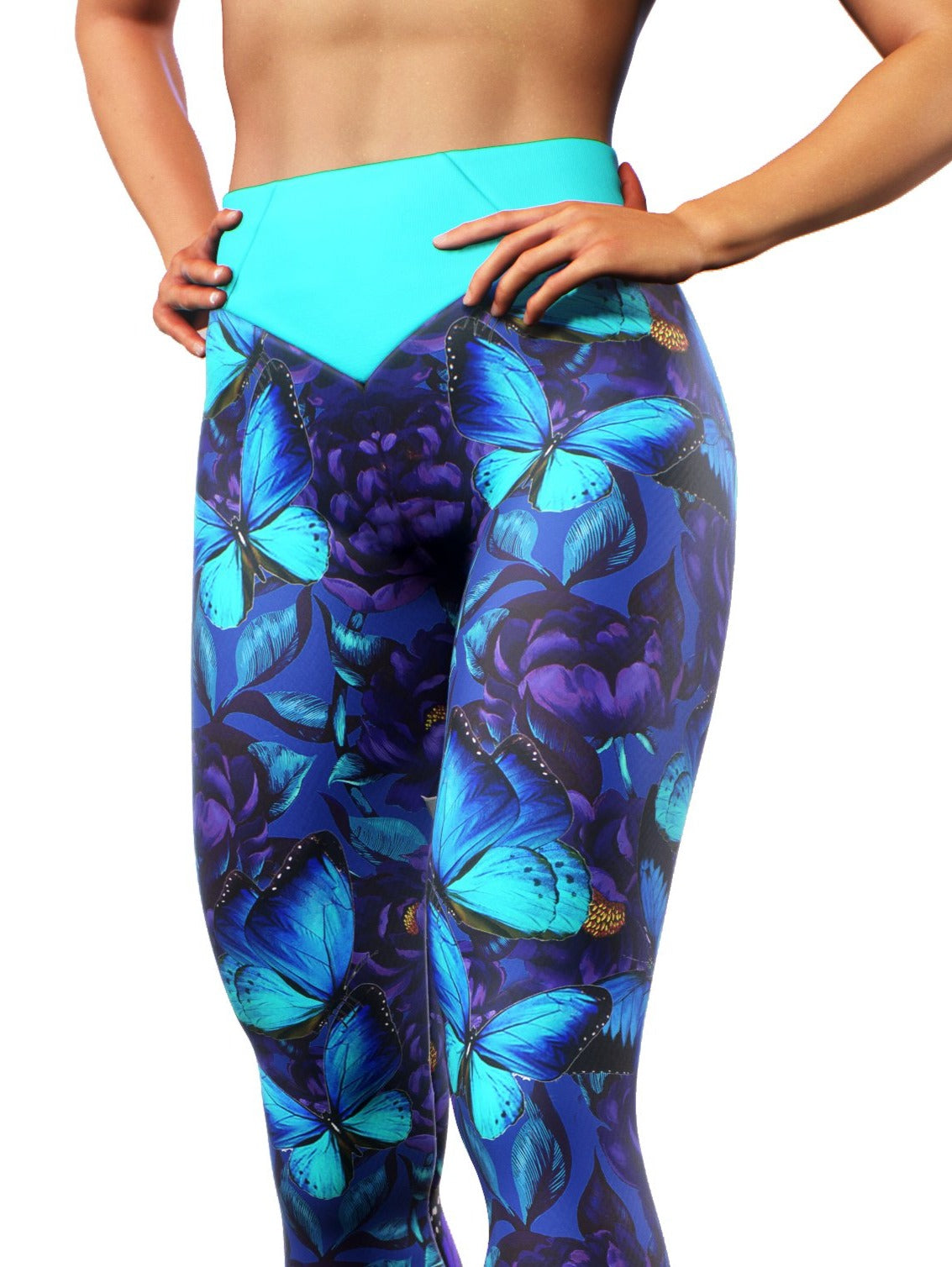 Purple Butterfly Leggings-High waisted leggings-bootysculpted