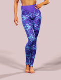 Purple Mermaid Yoga Pants-High waisted leggings-bootysculpted